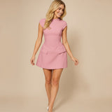 Selara Bay | Women's Mock Neck A-Line Mini Dress