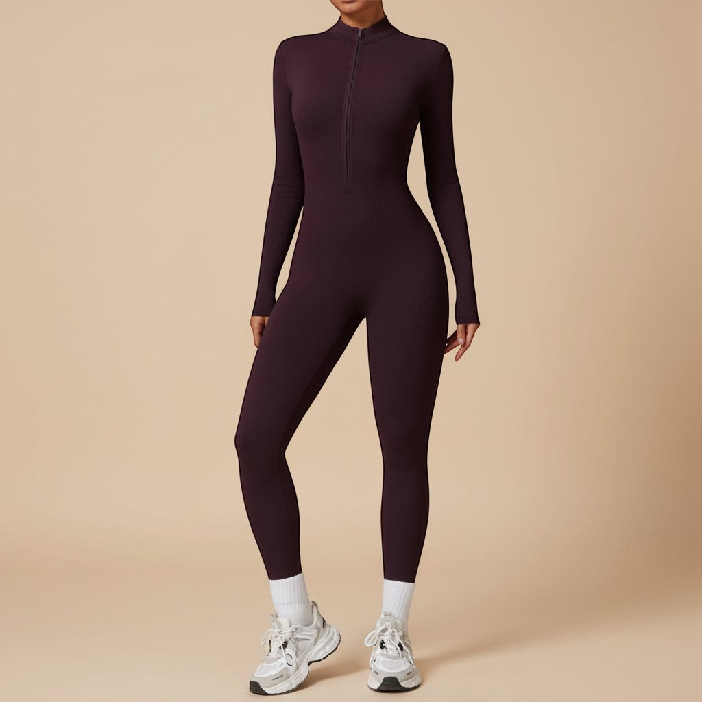 Selara Bay | Women's Long Sleeve Zip Front Jumpsuit