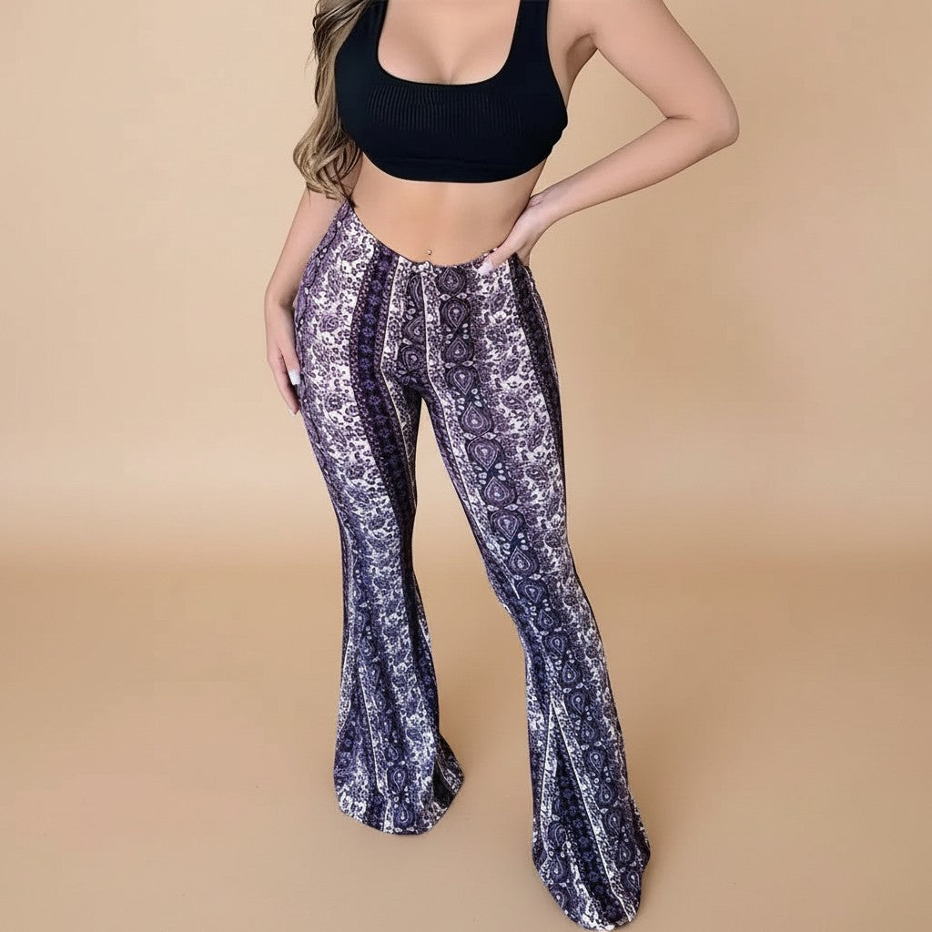 Selara Bay | Women's Printed Flare Leg Pants