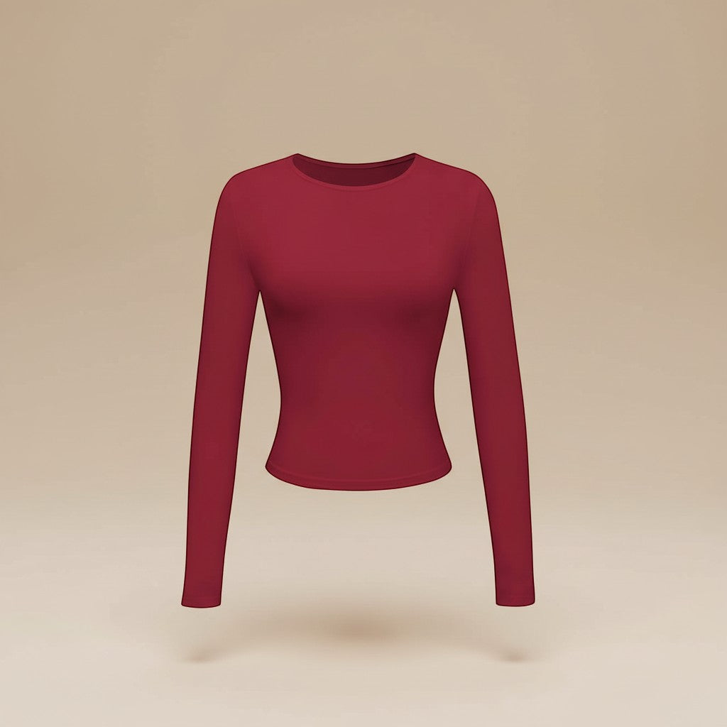Selara Bay | Women's Long Sleeve Fitted Crew Neck Top