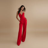Selara Bay | Women's Strapless Tailored Jumpsuit