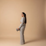 Selara Bay | Women's Sequin Fringe Top and Pants Set