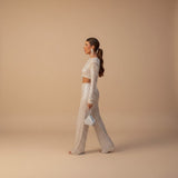 Selara Bay | Women's Sequin Fringe Top and Pants Set