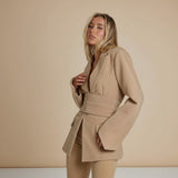 Selara Bay | Women's Belted Open Front Tailored Blazer