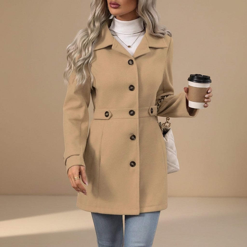 Selara Bay | Women's Belted Button Front Coat