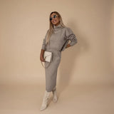 Selara Bay | Women's Turtleneck Sweater and Midi Skirt Set