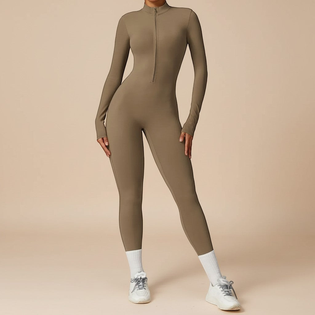 Selara Bay | Women's Long Sleeve Zip Front Jumpsuit