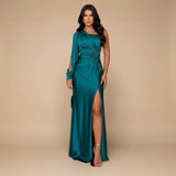 Selara Bay | Women's One-Shoulder Ruched Maxi Dress