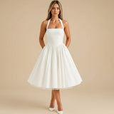 Selara Bay | Women's Halter Neck A-Line Midi Dress