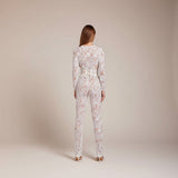 Selara Bay | Women's Lace Long Sleeve Flared Jumpsuit