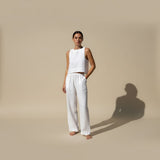 Selara Bay | Women's Sleeveless Linen Top and Wide Leg Pants Set