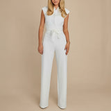 Selara Bay | Women's Belted Wide Leg Jumpsuit