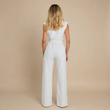 Selara Bay | Women's Belted Wide Leg Jumpsuit