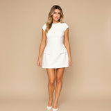 Selara Bay | Women's Mock Neck A-Line Mini Dress