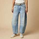 Selara Bay | Women's Leopard Print Wide Leg Jeans
