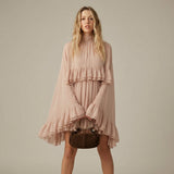 Selara Bay | Women's High Neck Ruffle Mini Dress